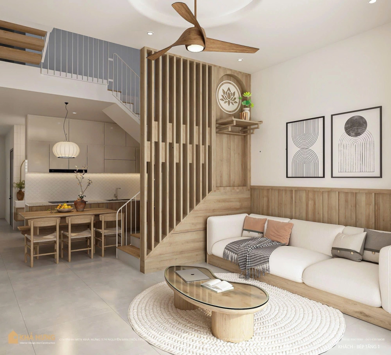 NHÀ ĐẸP QUẢNG NAM| Không gian khách bếp Dung House liền kề, đầy đủ tiện nghi