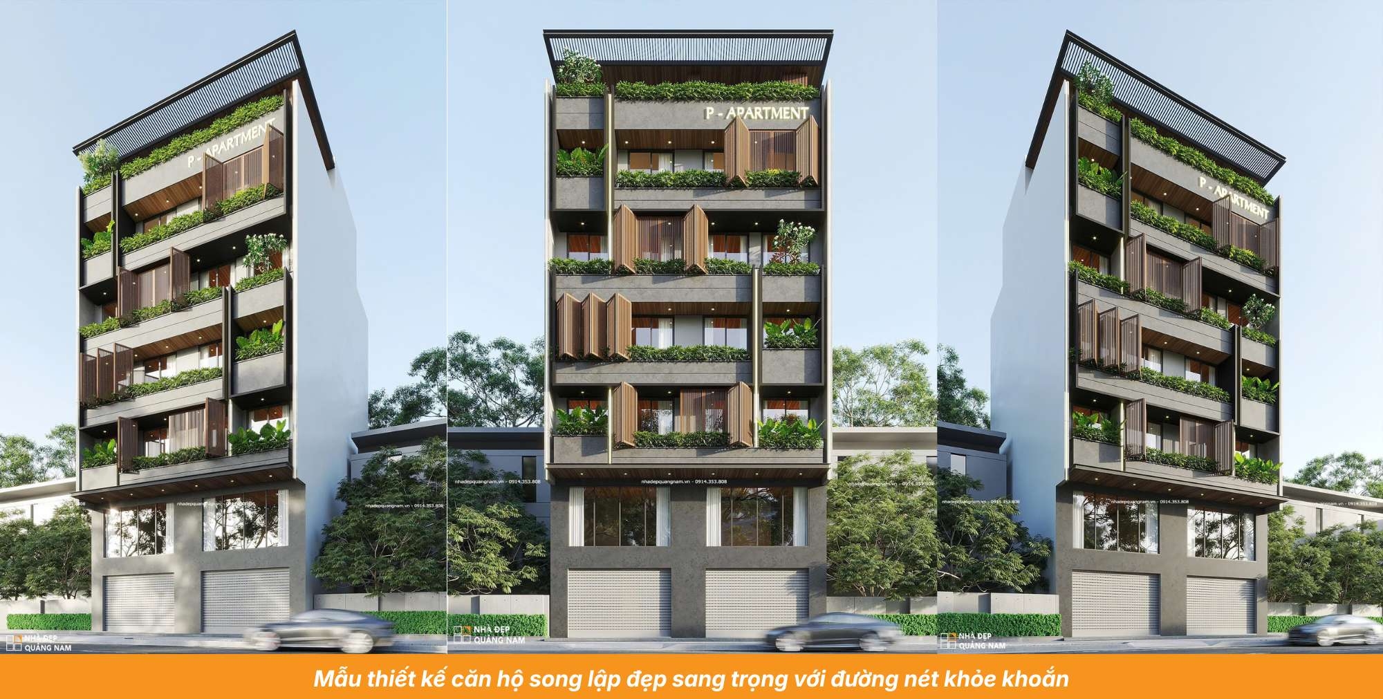 Mẫu thiết kế căn hộ song lập đẹp sang trọng với đường nét khỏe khoắn