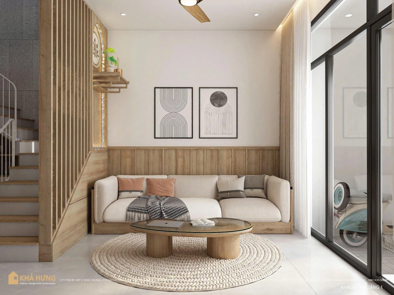 NHÀ ĐẸP QUẢNG NAM| Phòng khách với gamu màu sang trọng, thanh lịch