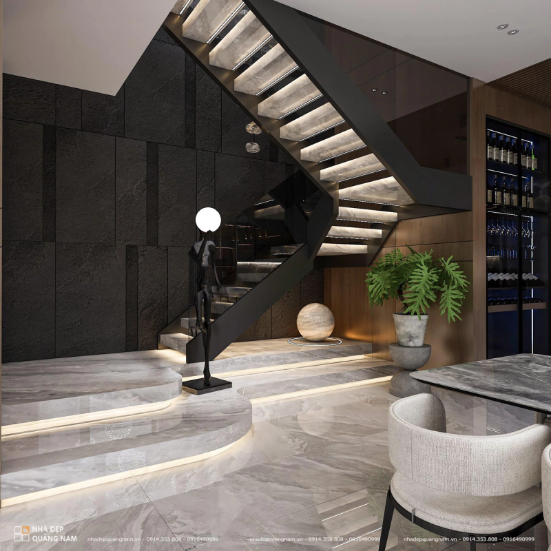 Cầu thang nghệ thuật tại NH Villa
