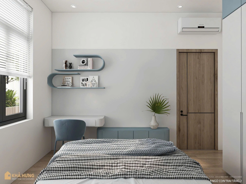 NHÀ ĐẸP QUẢNG NAM| Phòng ngủ với gam màu mát mẻ tại Dung House