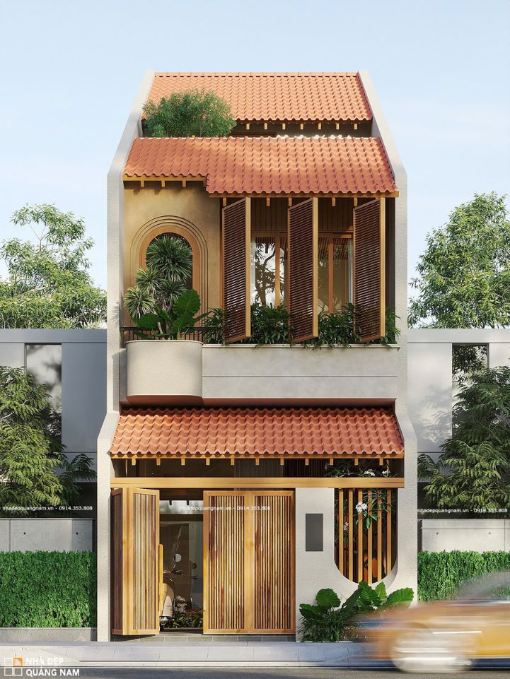 Mặt tiền DA House đậm nét truyền thống Việt