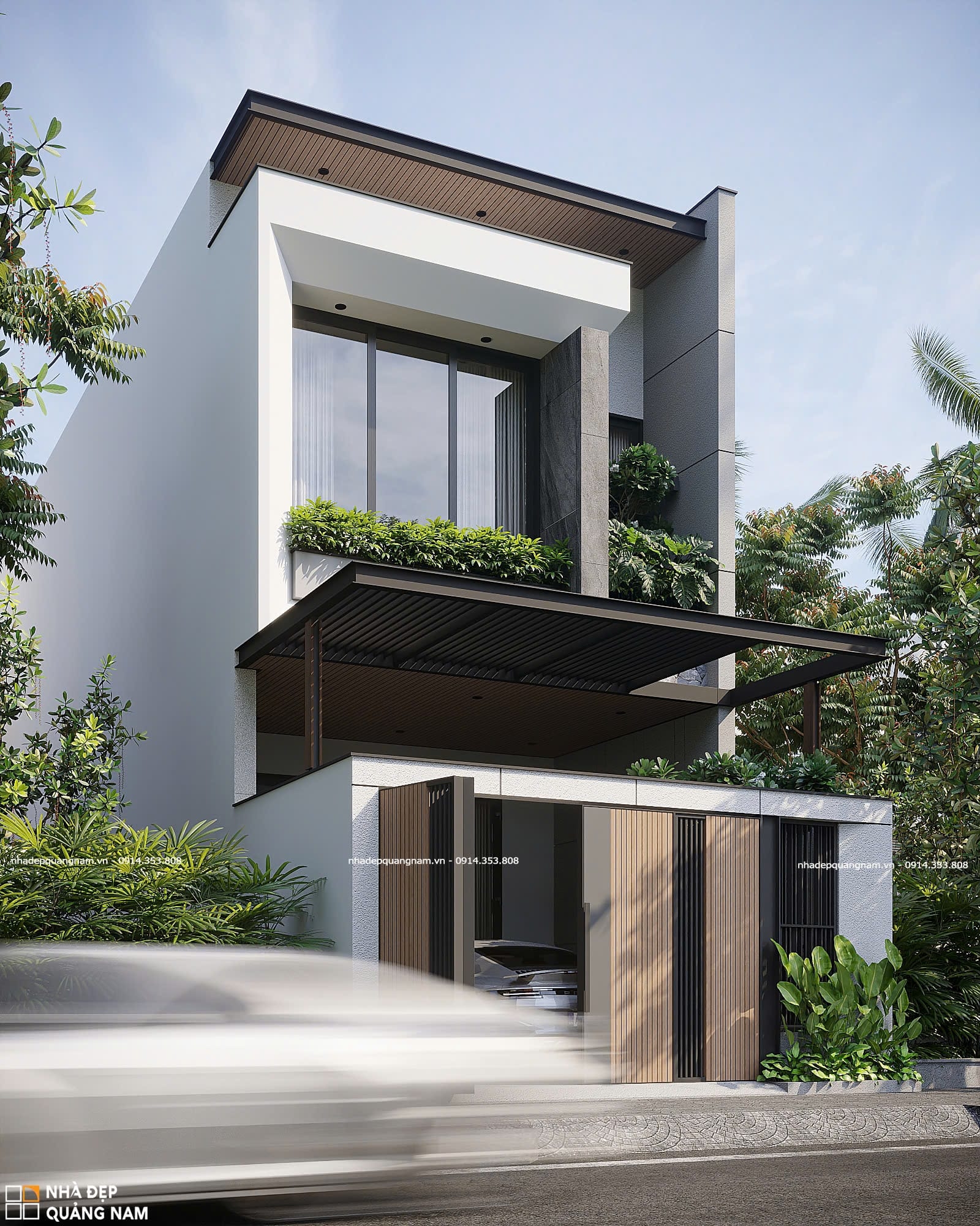 Nhà phố hiện đại 2 tầng 5x20m cùng khoảng lặng thiên nhiên