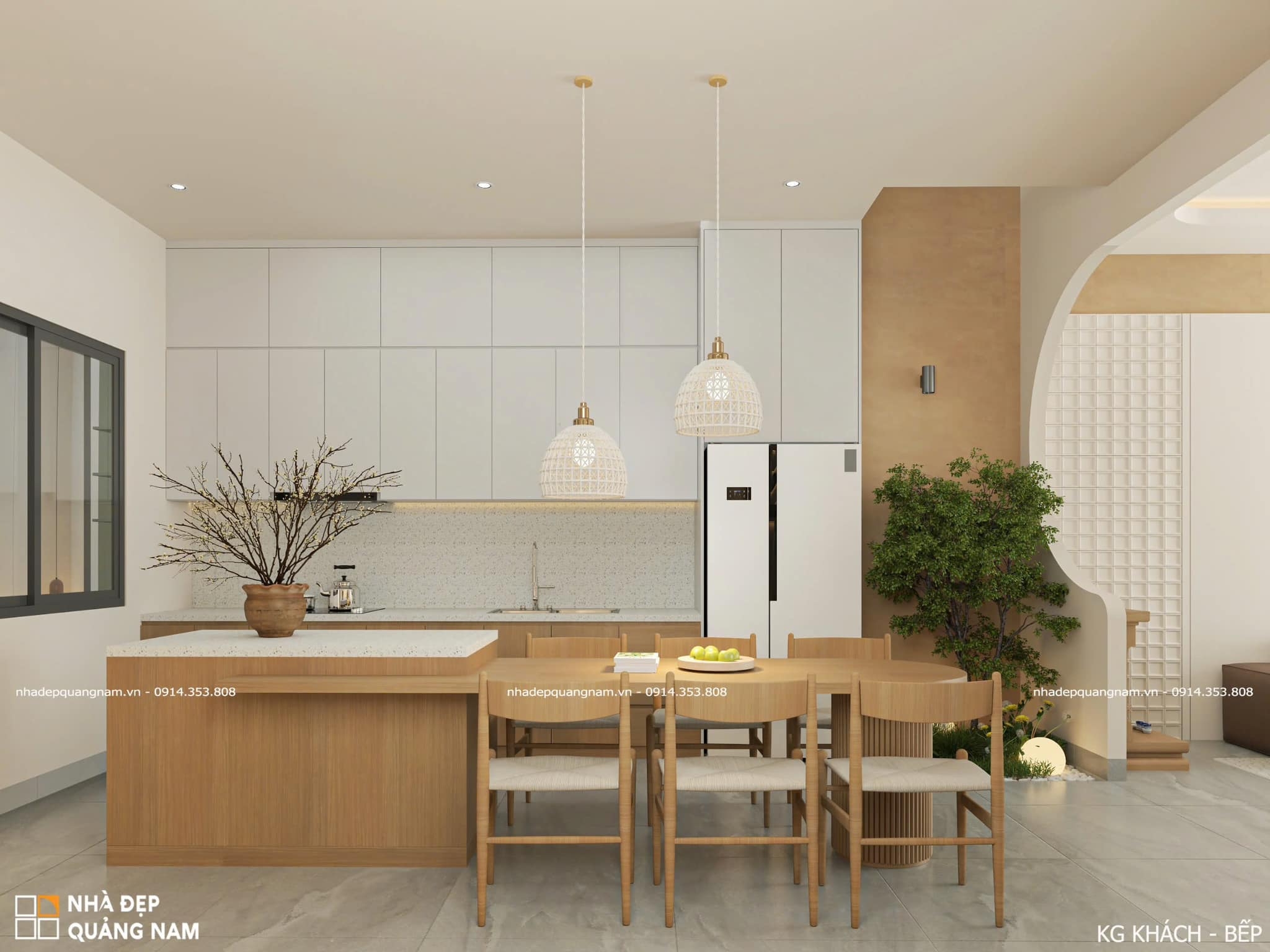 Bếp ăn DC House sạch sẽ, thoáng mát