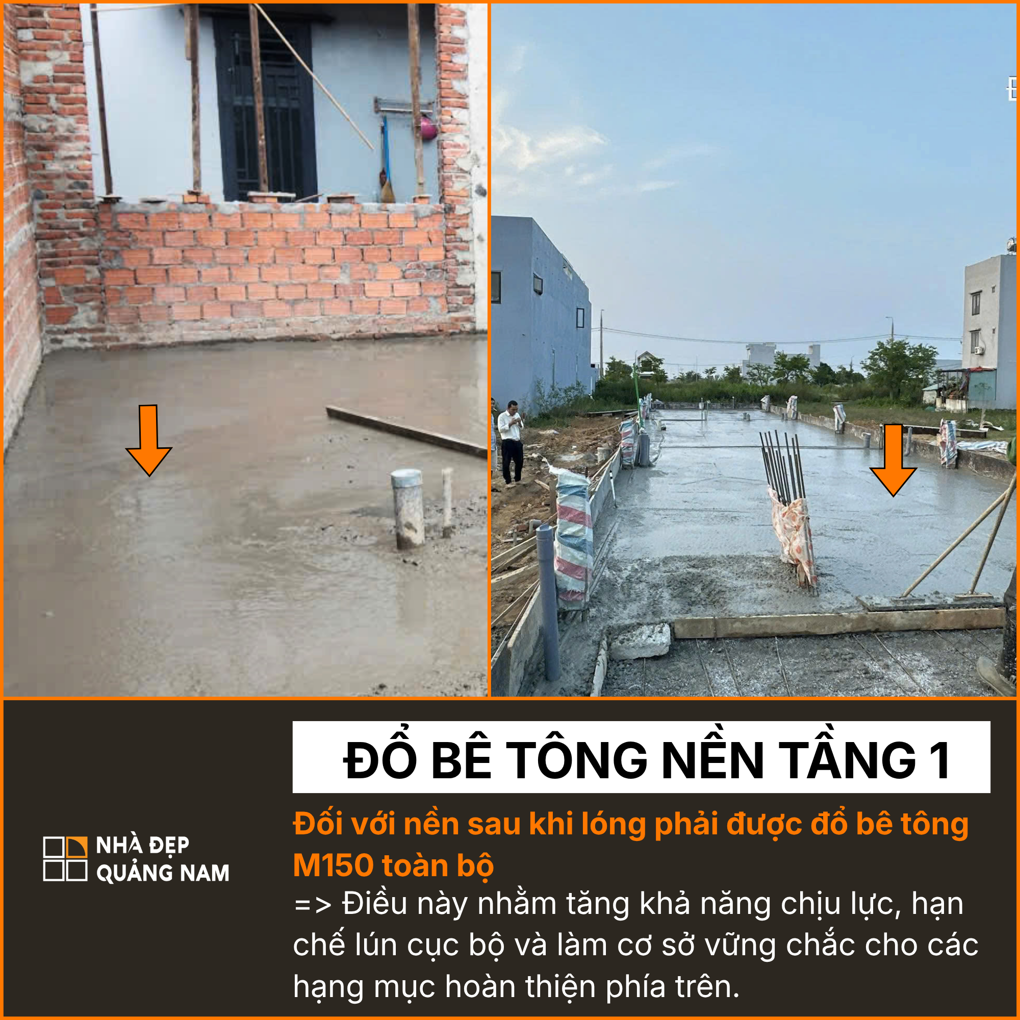 Đổ bê tông sàn trong thi công tại Nhà Đẹp Quảng Nam