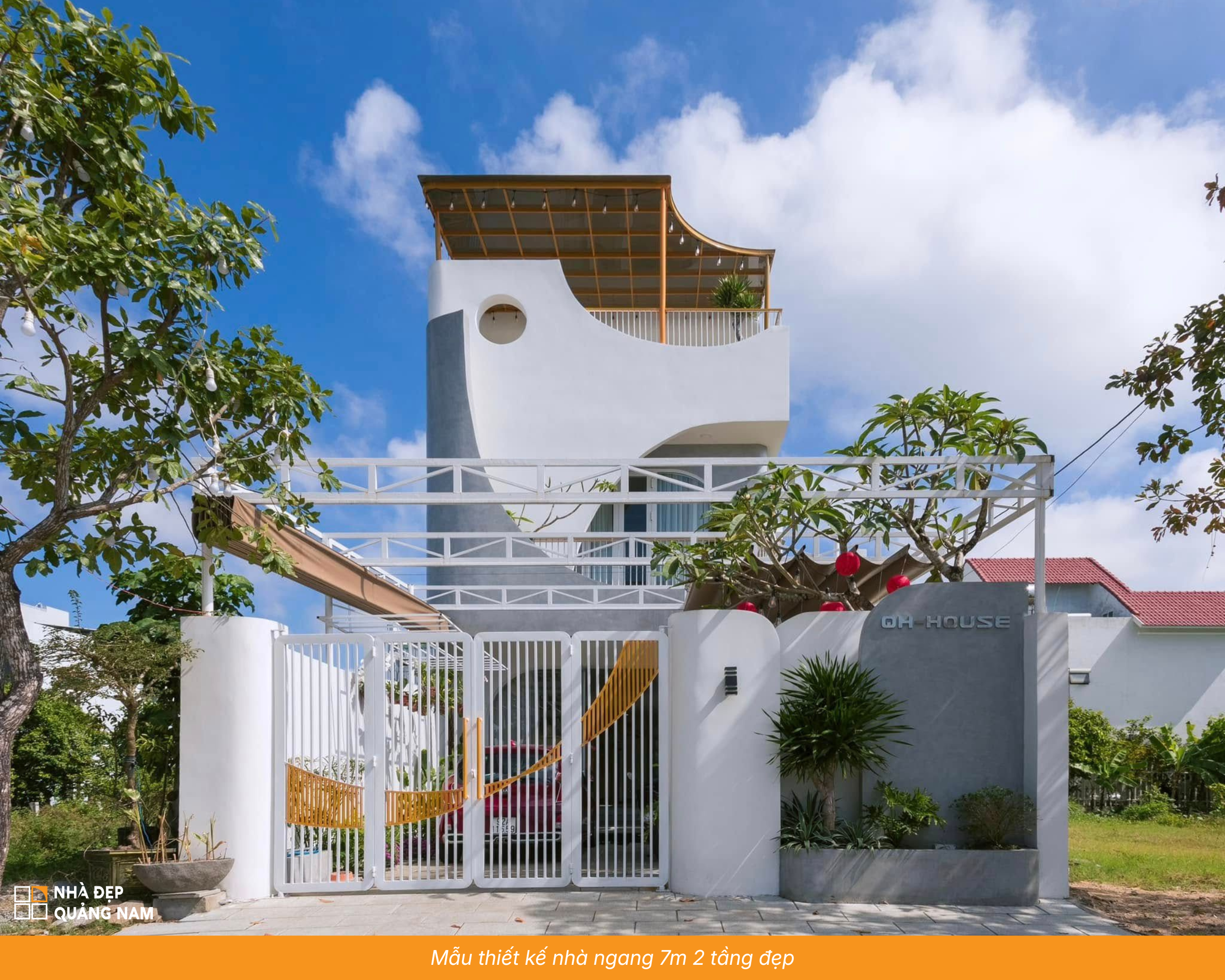 Mẫu thiết kế nhà ngang 7m 2 tầng đẹp