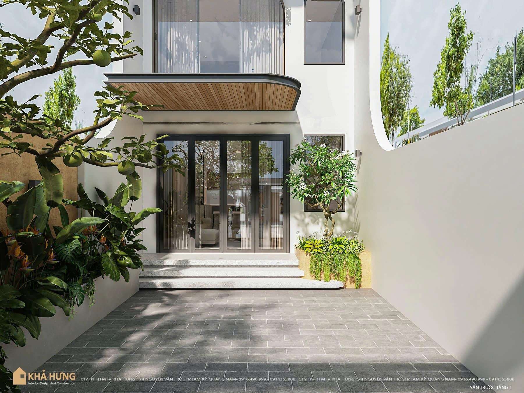 Cây xanh điều hòa không khí cho ngôi nhà. Ảnh: H House - Nhà đẹp Quảng Nam