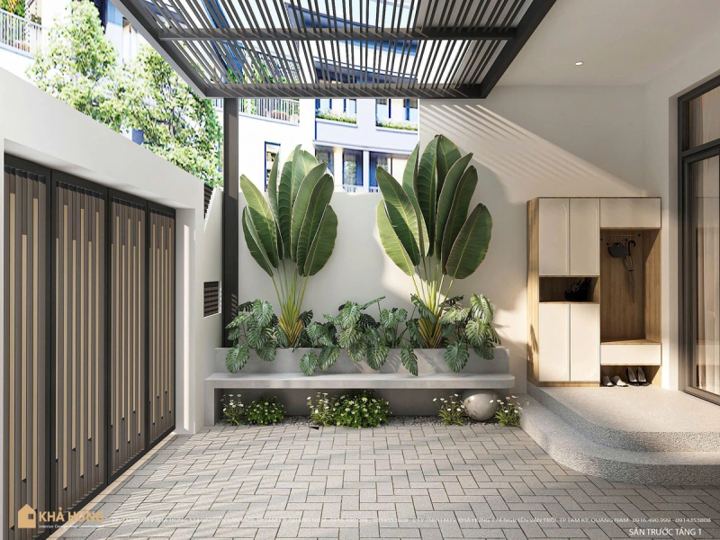 NHÀ ĐẸP QUẢNG NAM| Khoảng sân trước đón gió, đón nắng