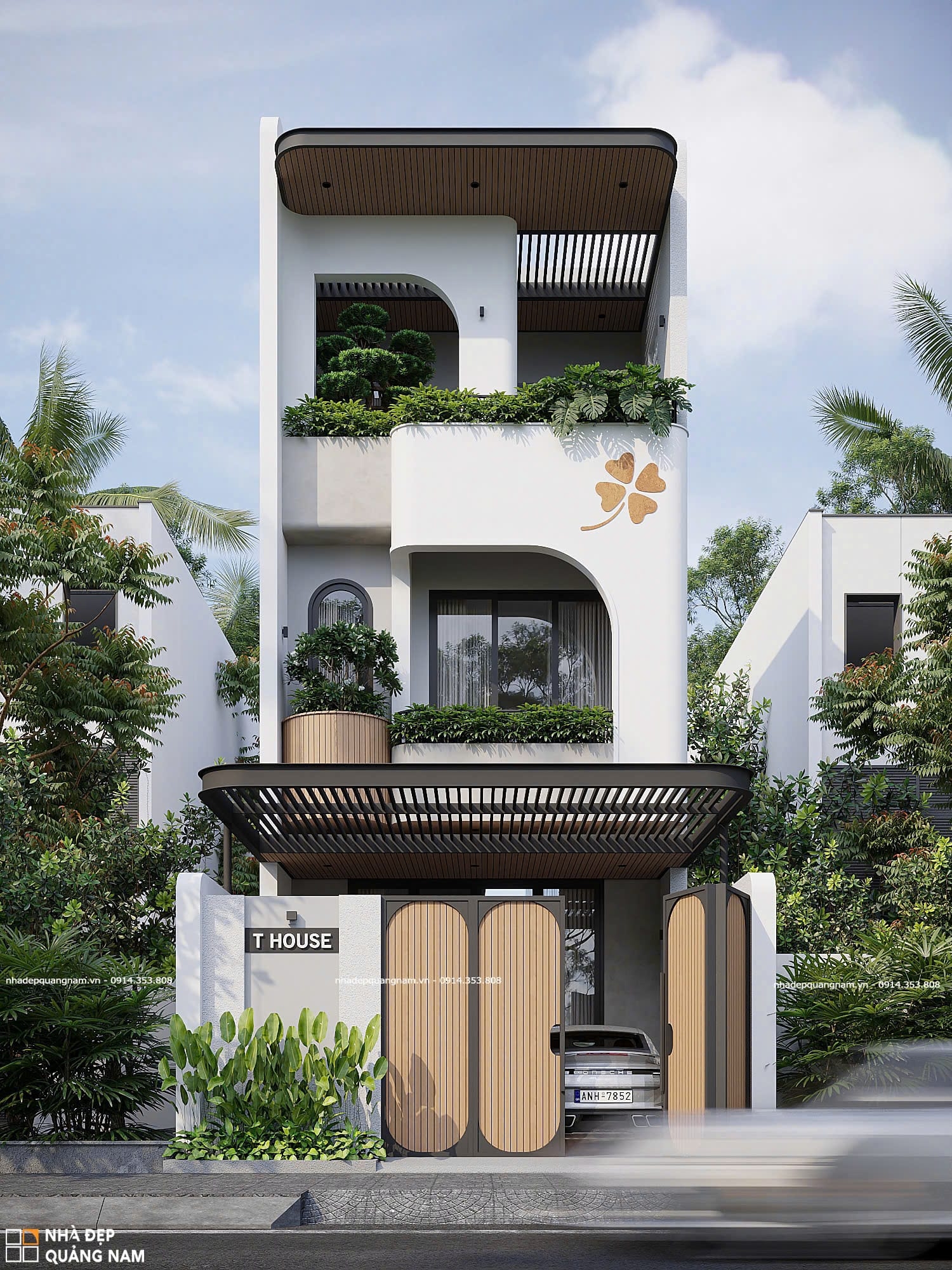 TT House - Giải pháp thiết kế nhà phố lệch tầng hiện đại, ngập tràn sắc xanh