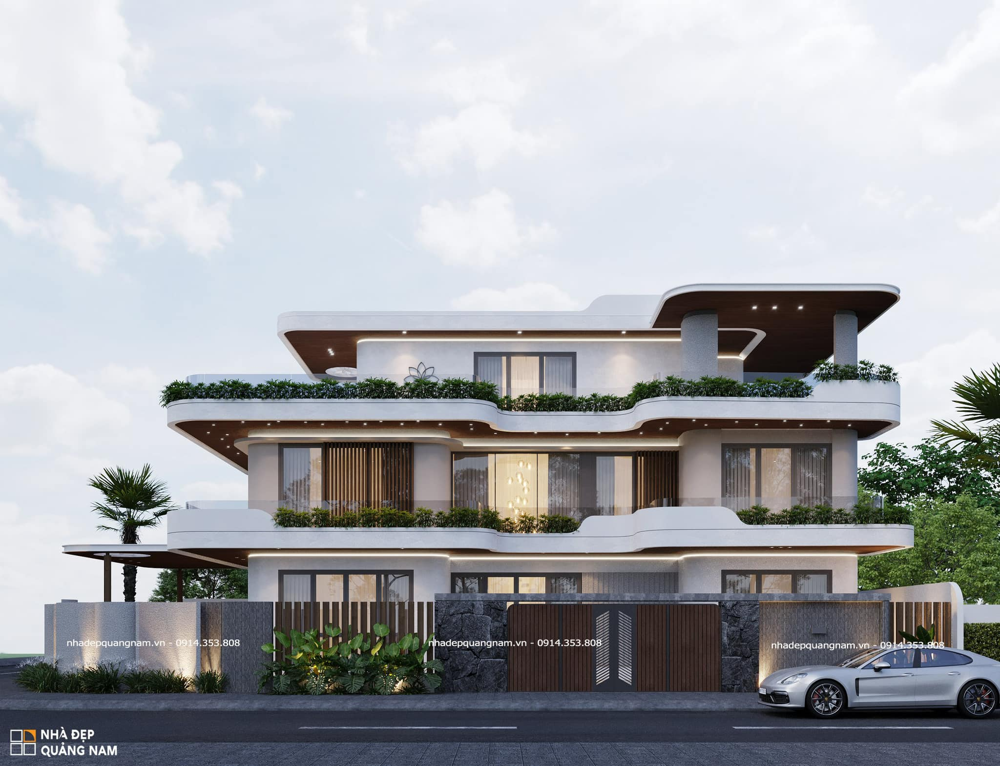 NH Villa - Nghệ thuật đường cong trong thiết kế kiến trúc 
