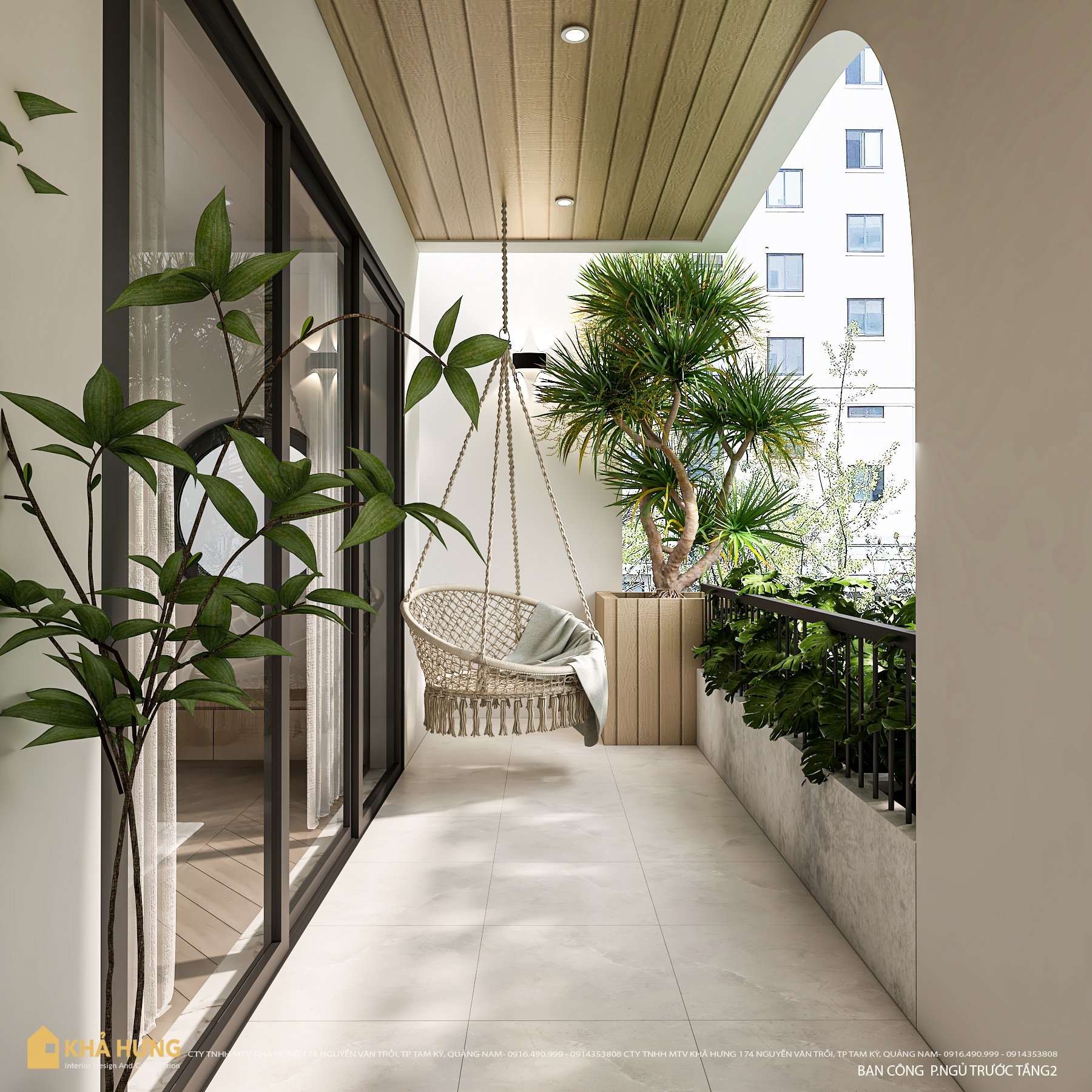 Nhà đẹp Quảng Nam| Một góc ban công 