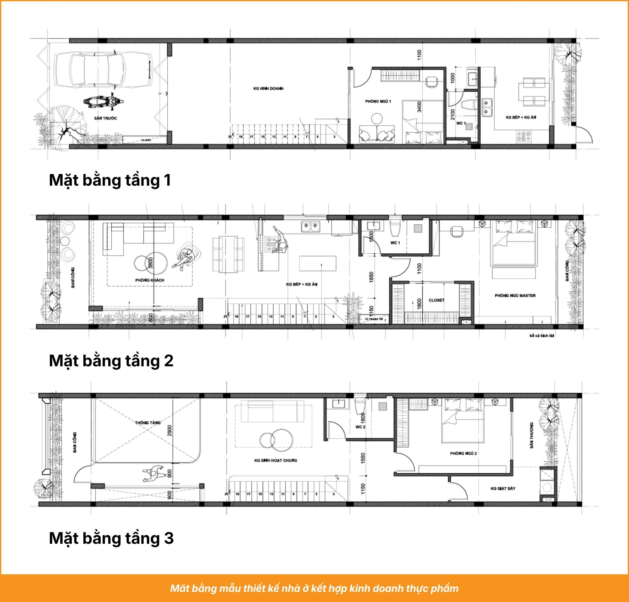 Măt bằng mẫu thiết kế nhà ở kết hợp kinh doanh thực phẩm