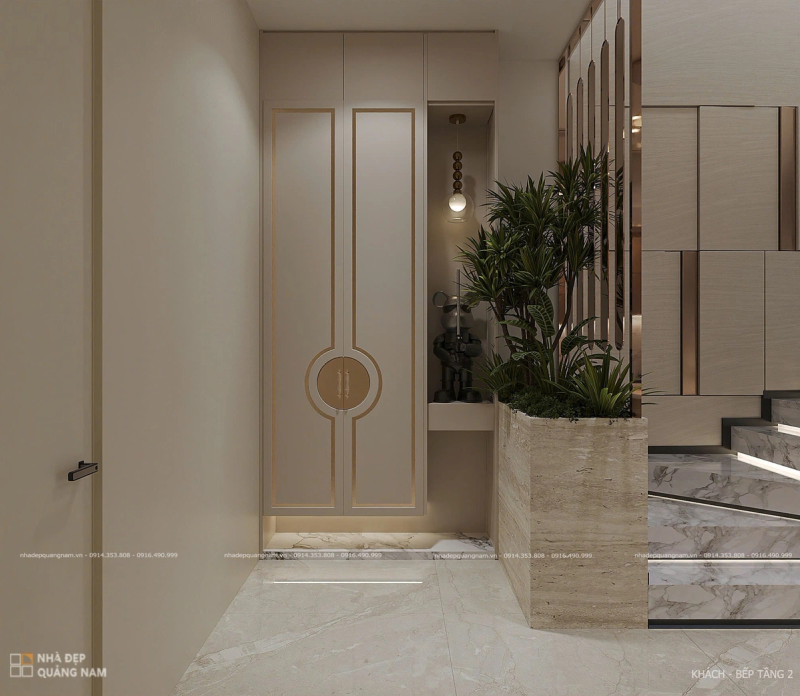 NHÀ ĐẸP QUẢNG NAM| Không gian khách bếp tầng 2