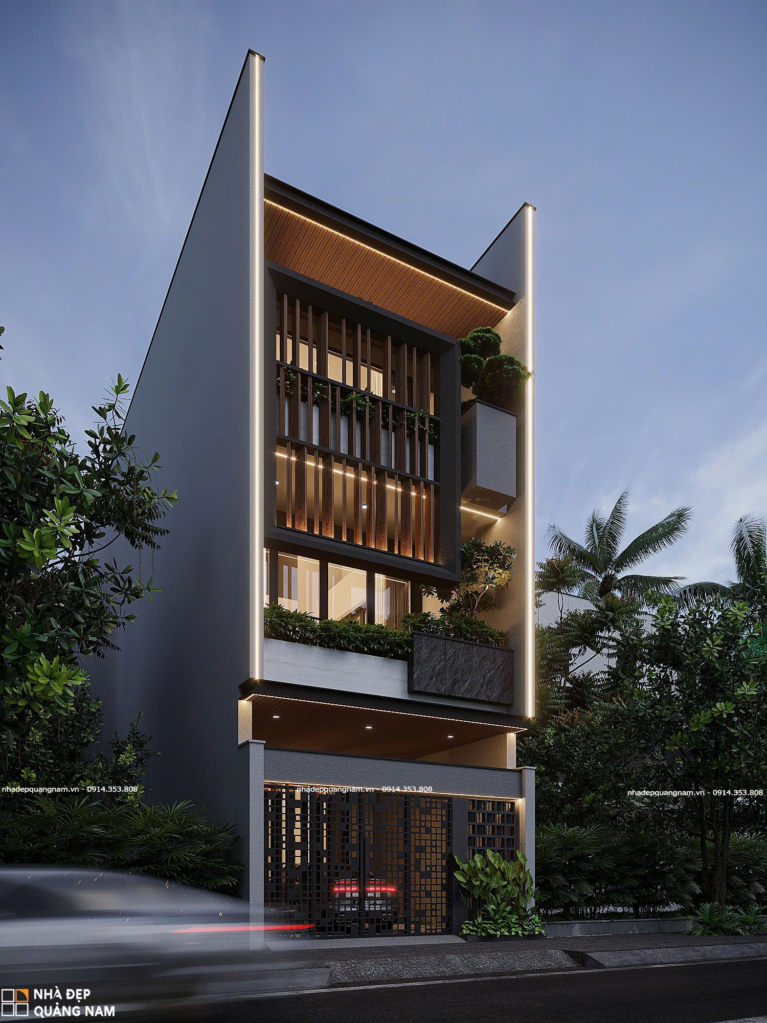 NHÀ ĐẸP QUẢNG NAM| Mặt tiền hiện đại, bề thế LA HOUSE