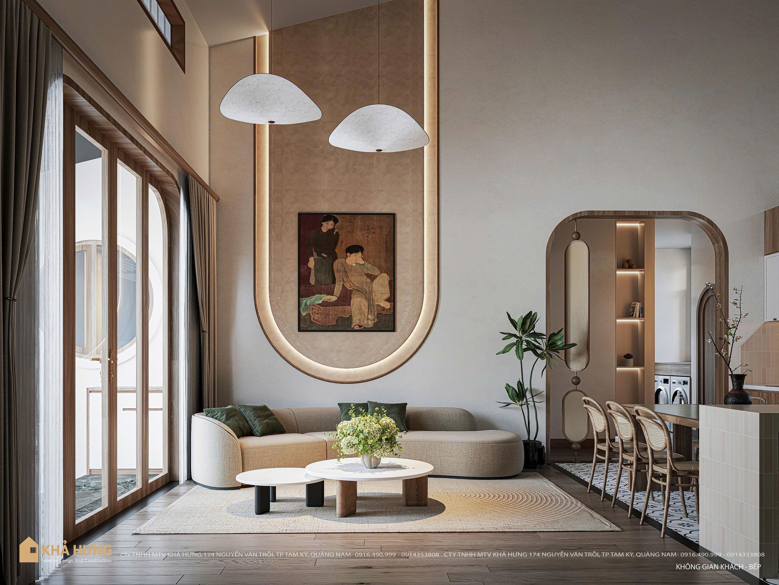 NĐQN | Phòng khách CT HOUSE với hệ đèn 