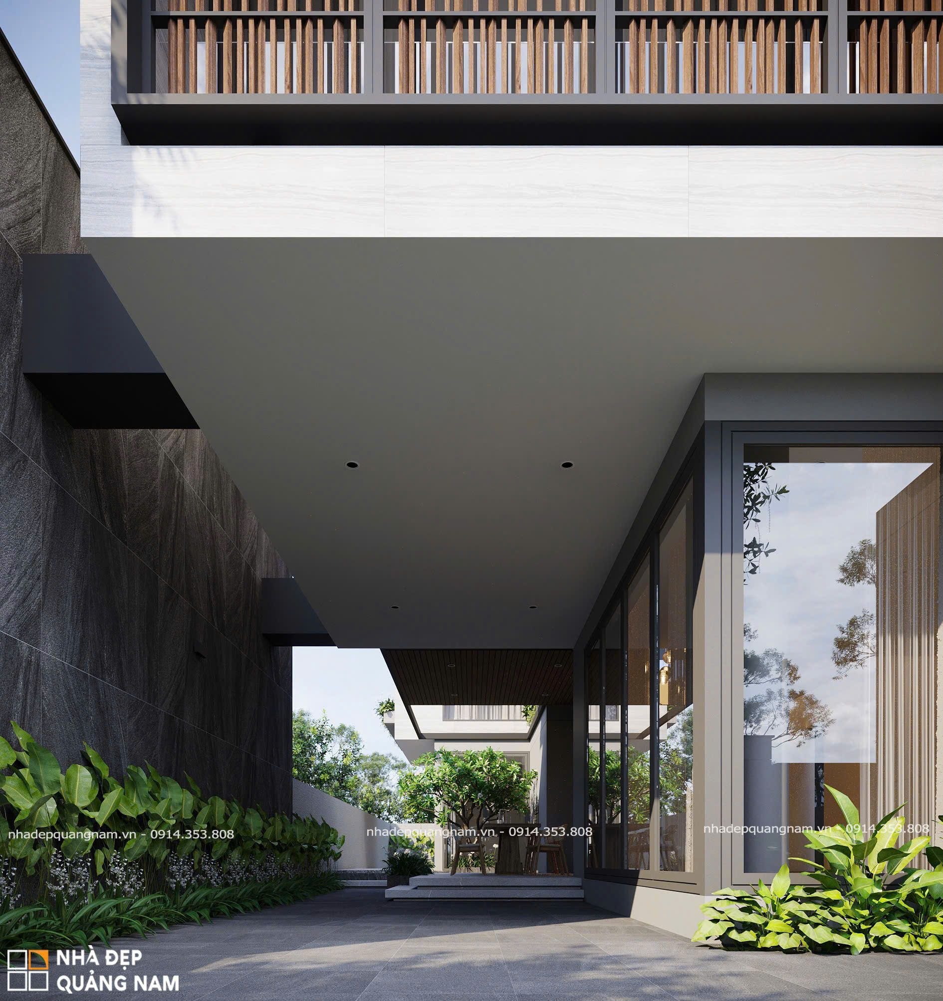 NHÀ ĐẸP QUẢNG NAM | ĐƯỜNG HÀNH LANG THÔNG GIÓ DT VILLA