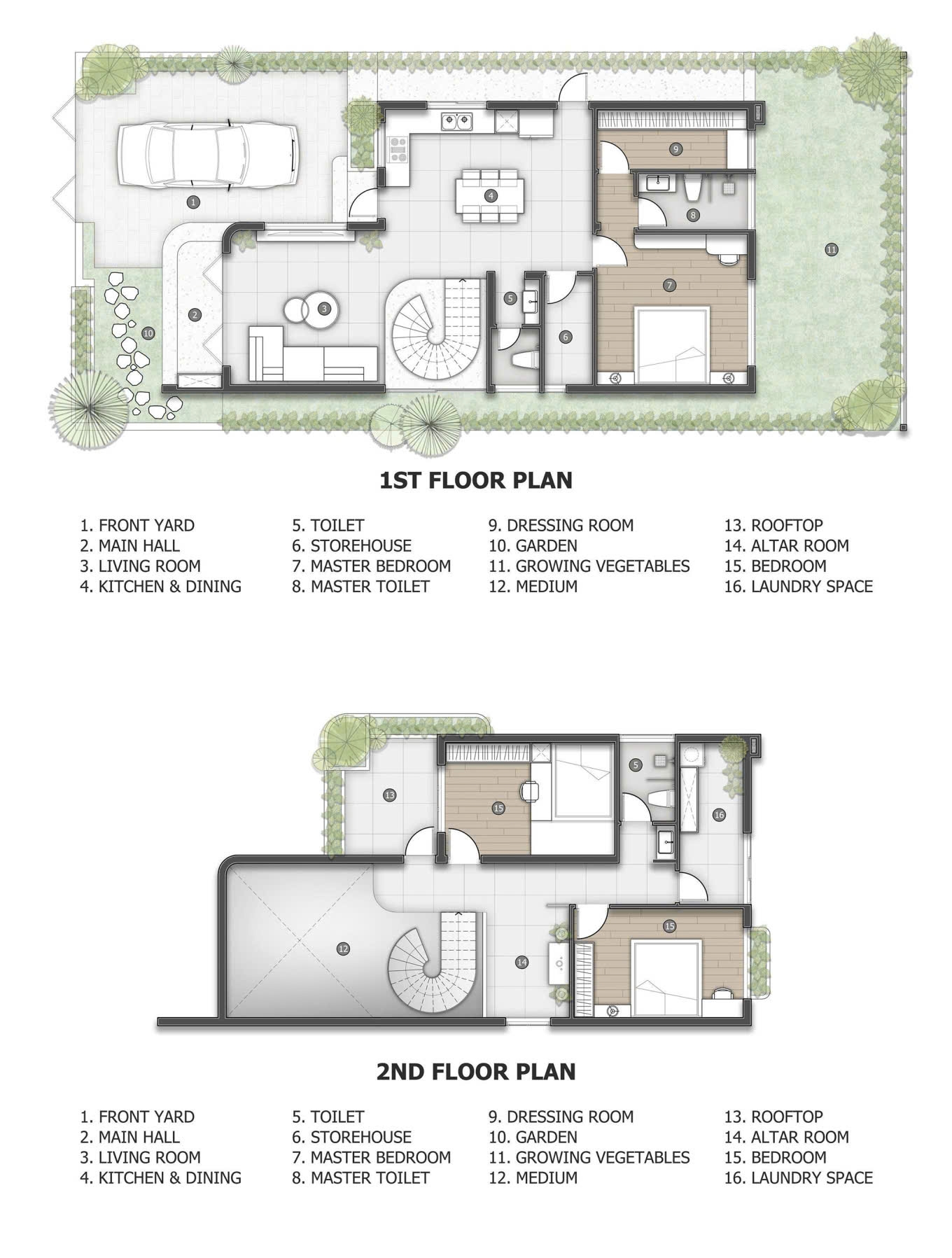 Mặt bằng nhà ngang 7m 2 tầng mái ngói truyền thống