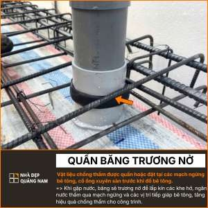 Quấn băng trương nở trong thi công tại Nhà Đẹp Quảng Nam