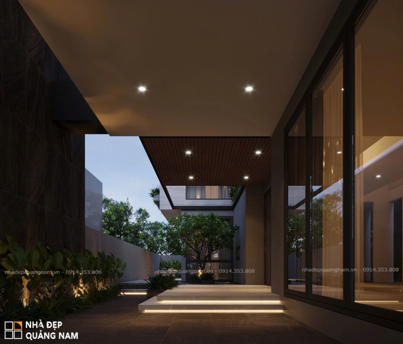 NHÀ ĐẸP QUẢNG NAM | ĐƯỜNG HÀNH LANG THÔNG GIÓ DT VILLA