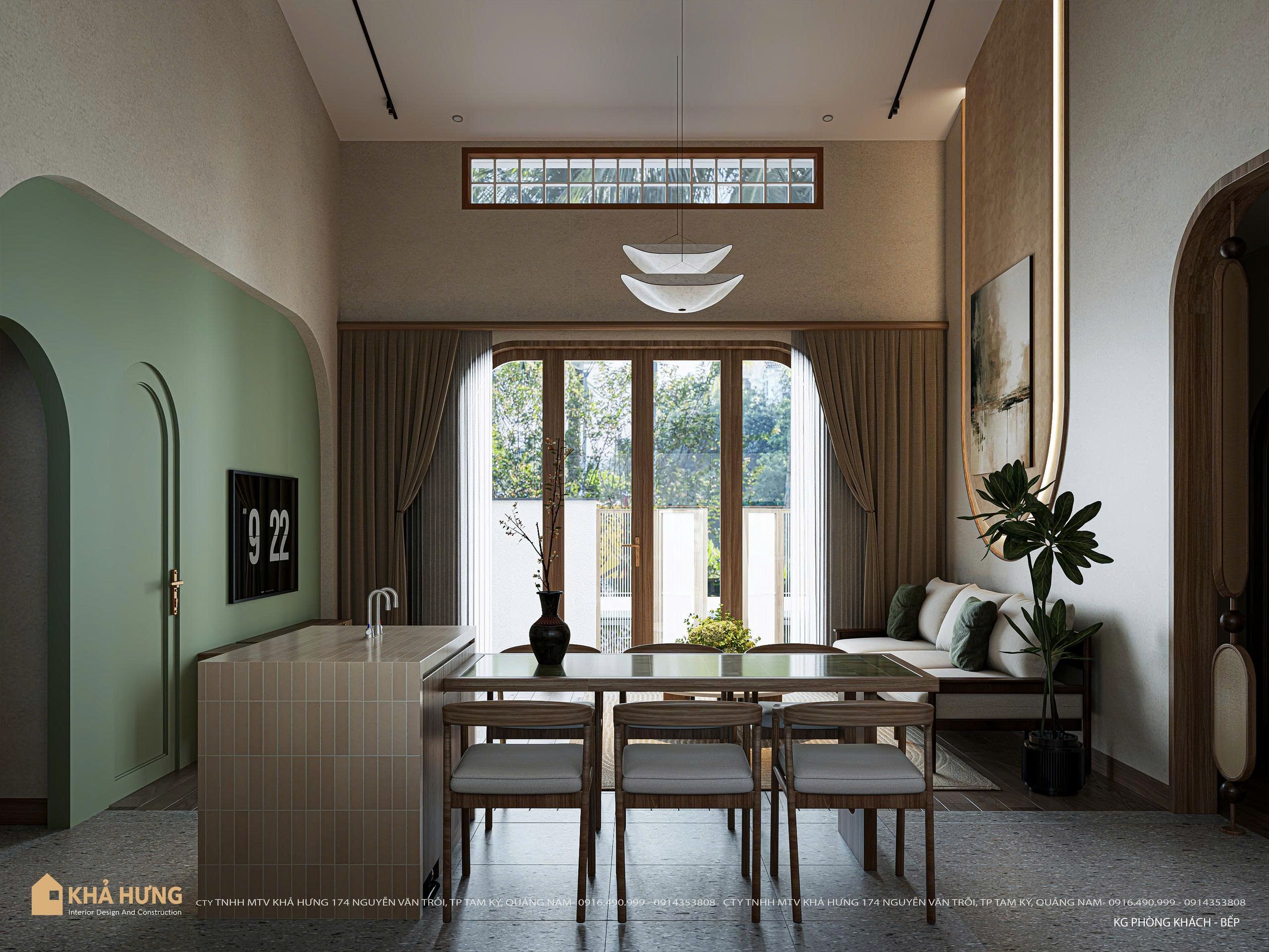 NĐQN | Phòng khách CT HOUSE đón sáng với hệ cửa kính lớn