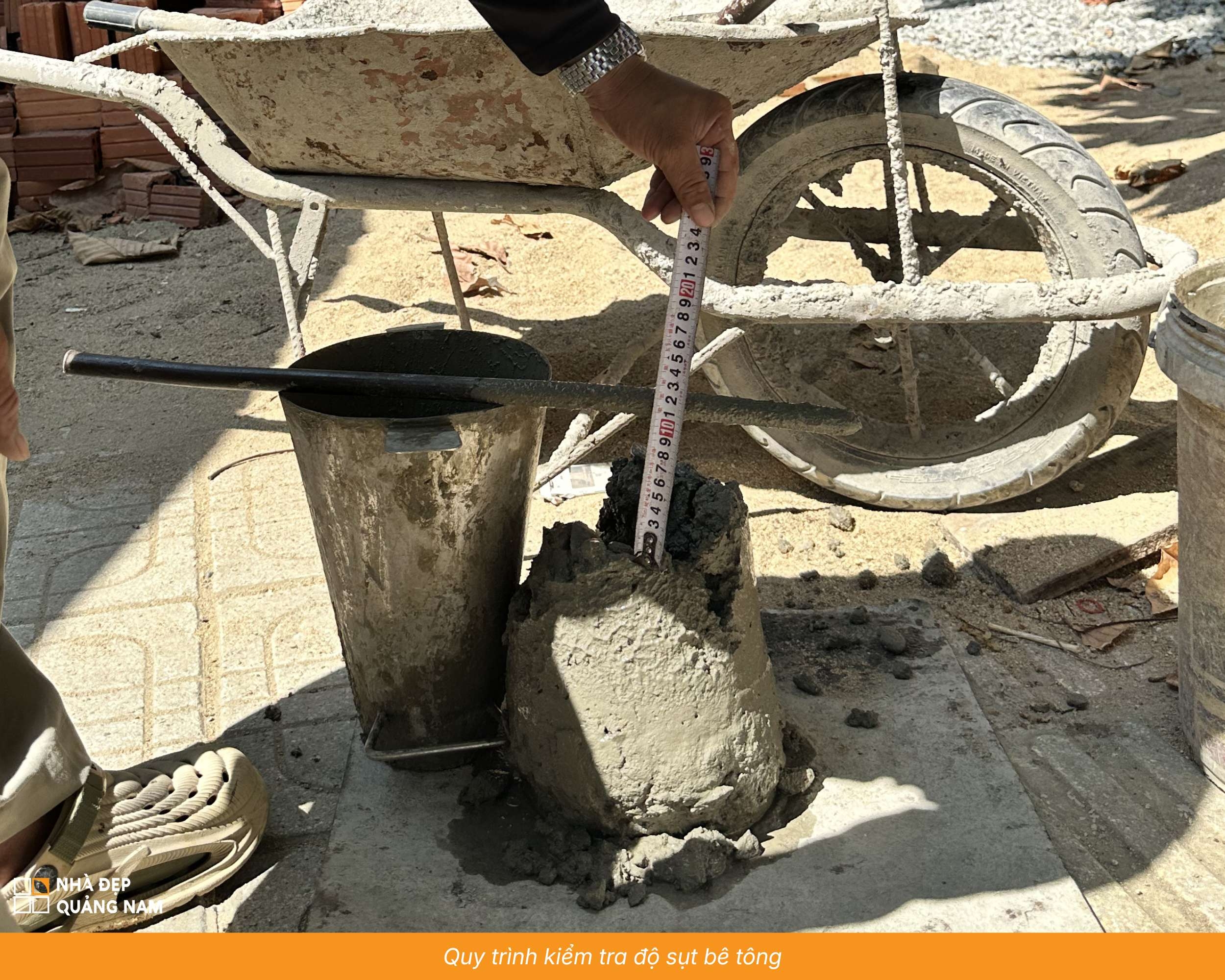 Quy trình kiểm tra độ sụt bê tông