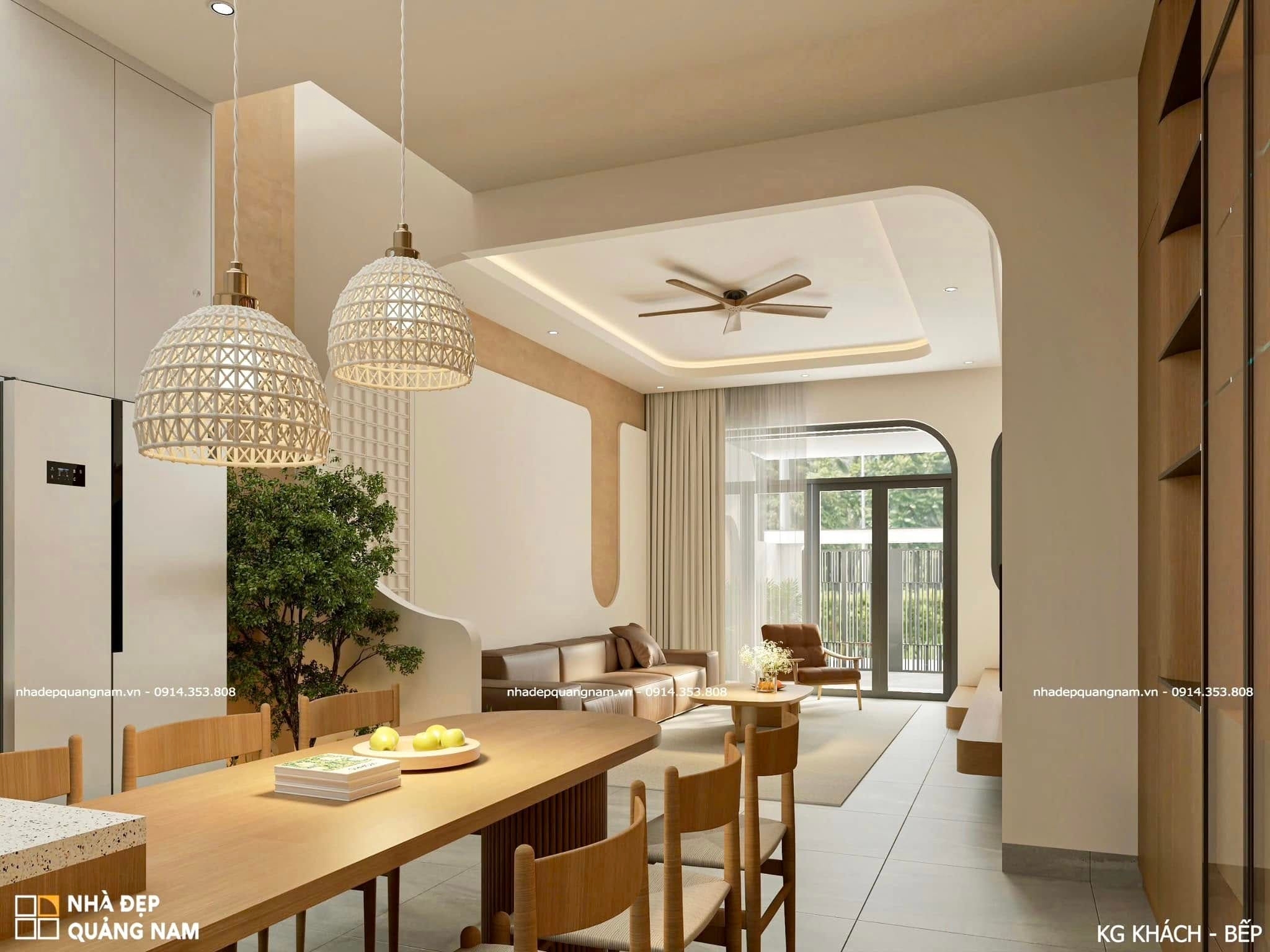 Không gian tầng 1 DC House được NĐQN bố trí rộng rãi