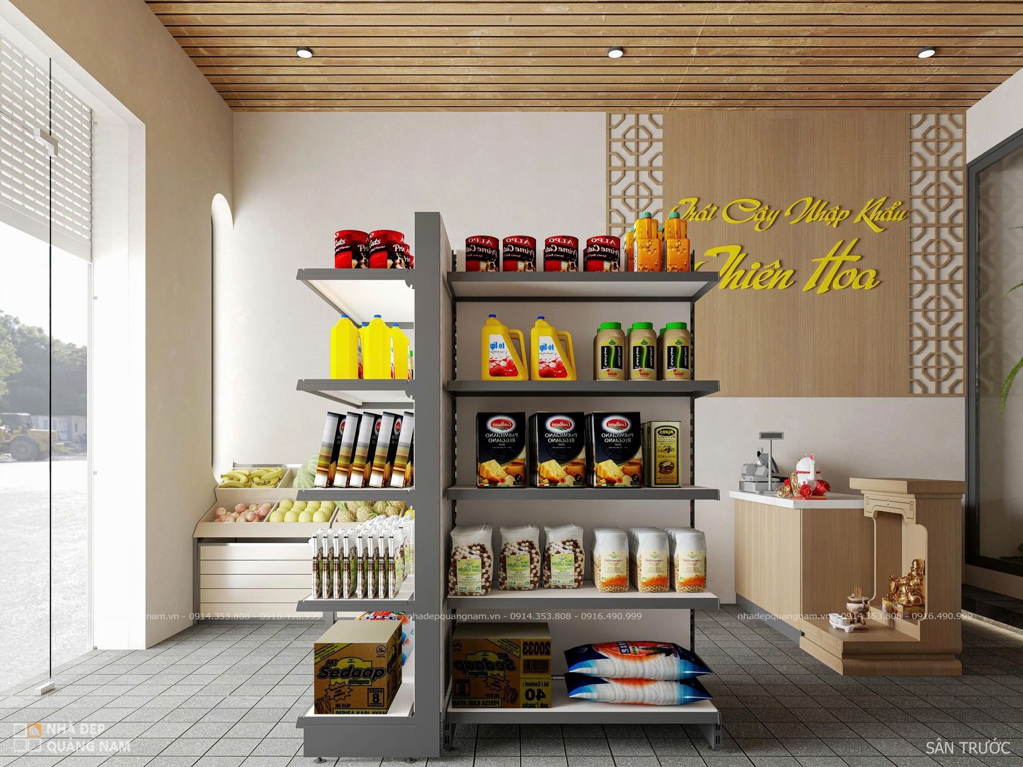 Không gian tạp hóa tại tầng trệt