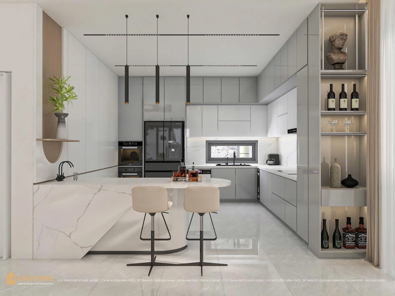 NHÀ ĐẸP QUẢNG NAM| KHÔNG GIAN BẾP ĂN VỚI THIẾT KẾ ĐỘC ĐÁO HT VILLA