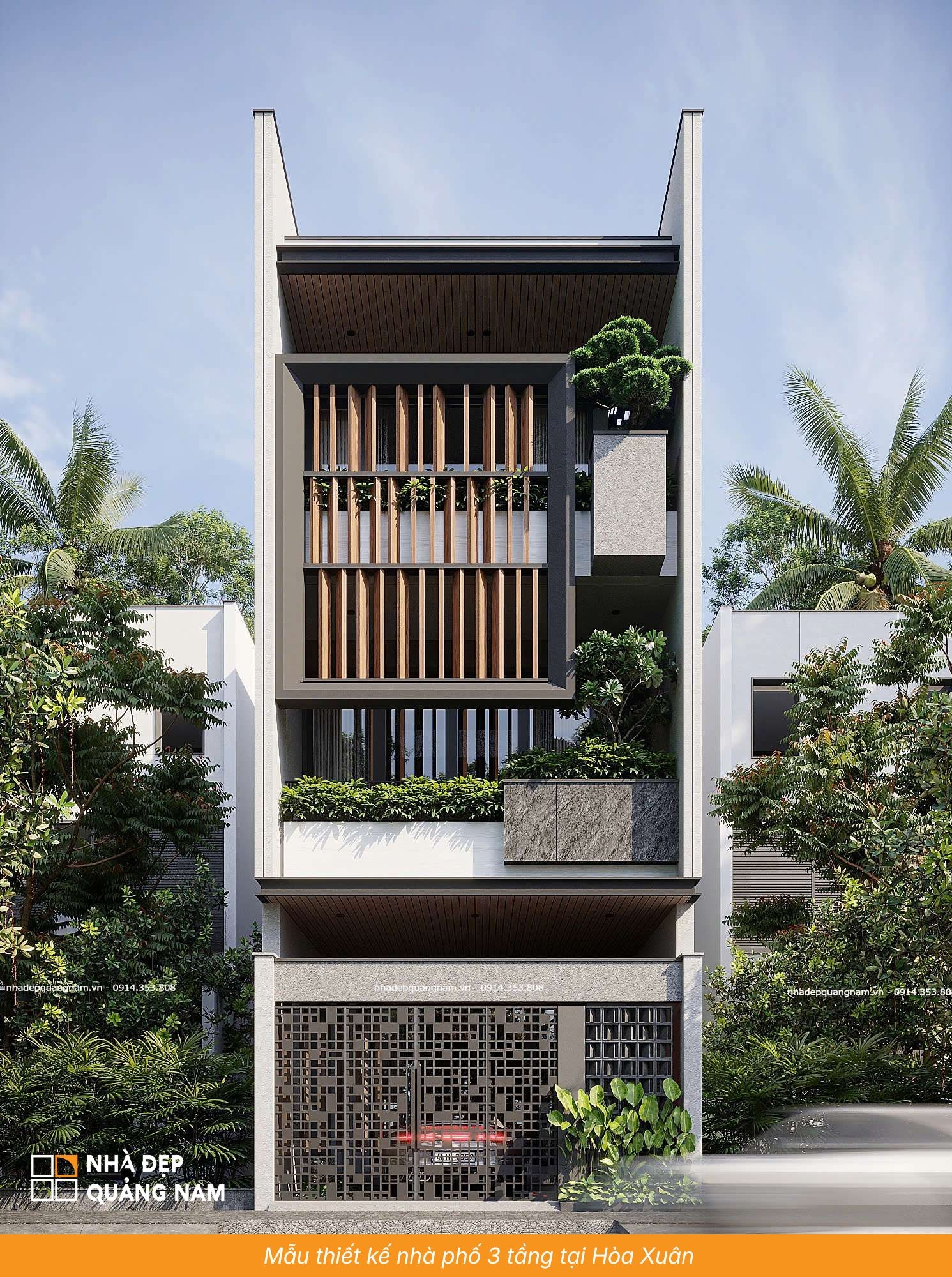 Mẫu thiết kế nhà phố 3 tầng tại Hòa Xuân
