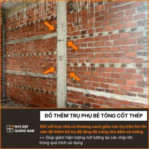Đổ thêm trụ phụ bê tông cốt thép