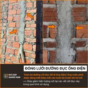 Đóng lưới mắt cáo tại đường ống điện nước