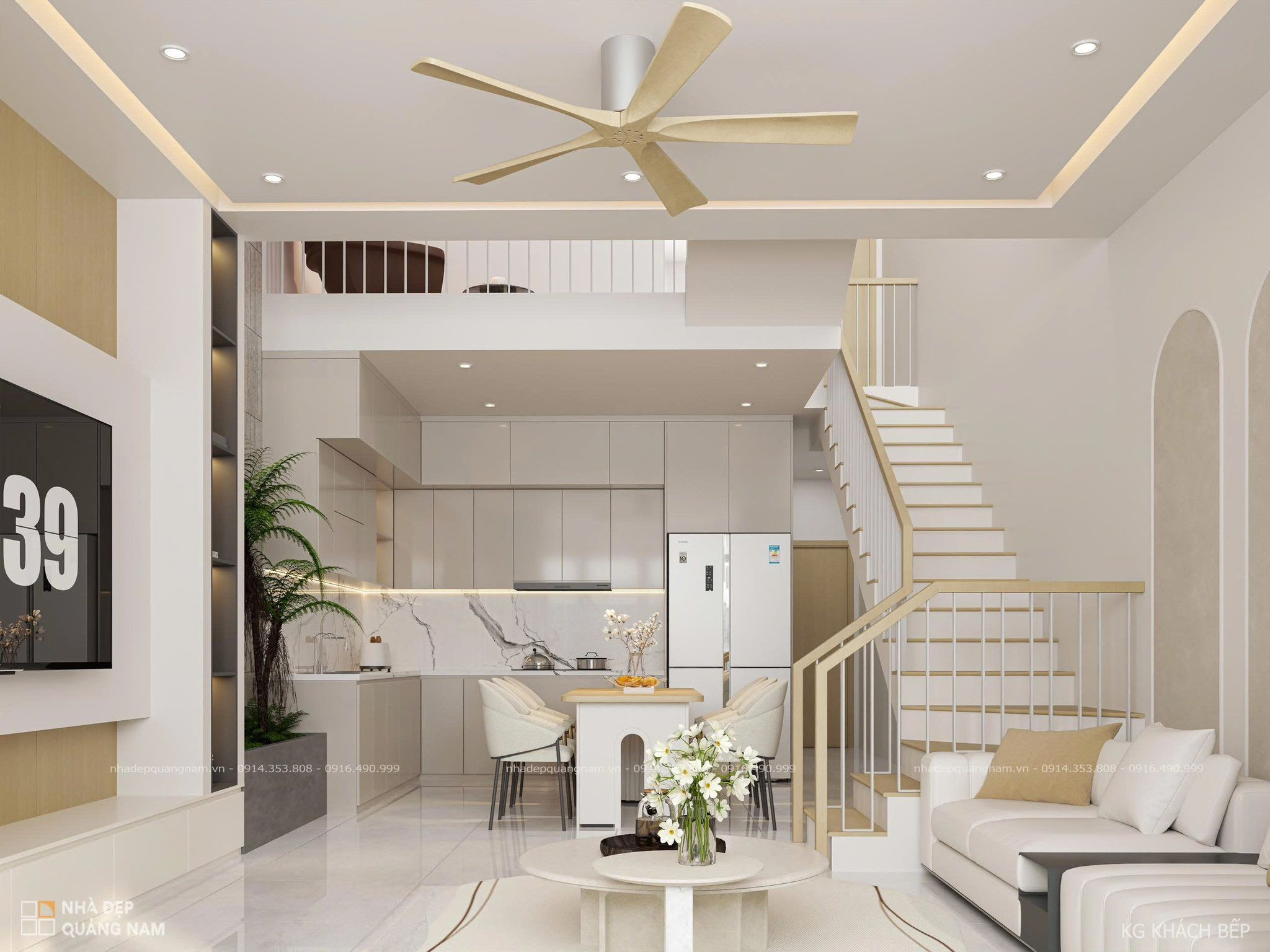 QH House - Nhà phố lệch tầng đầy đủ tiện nghi