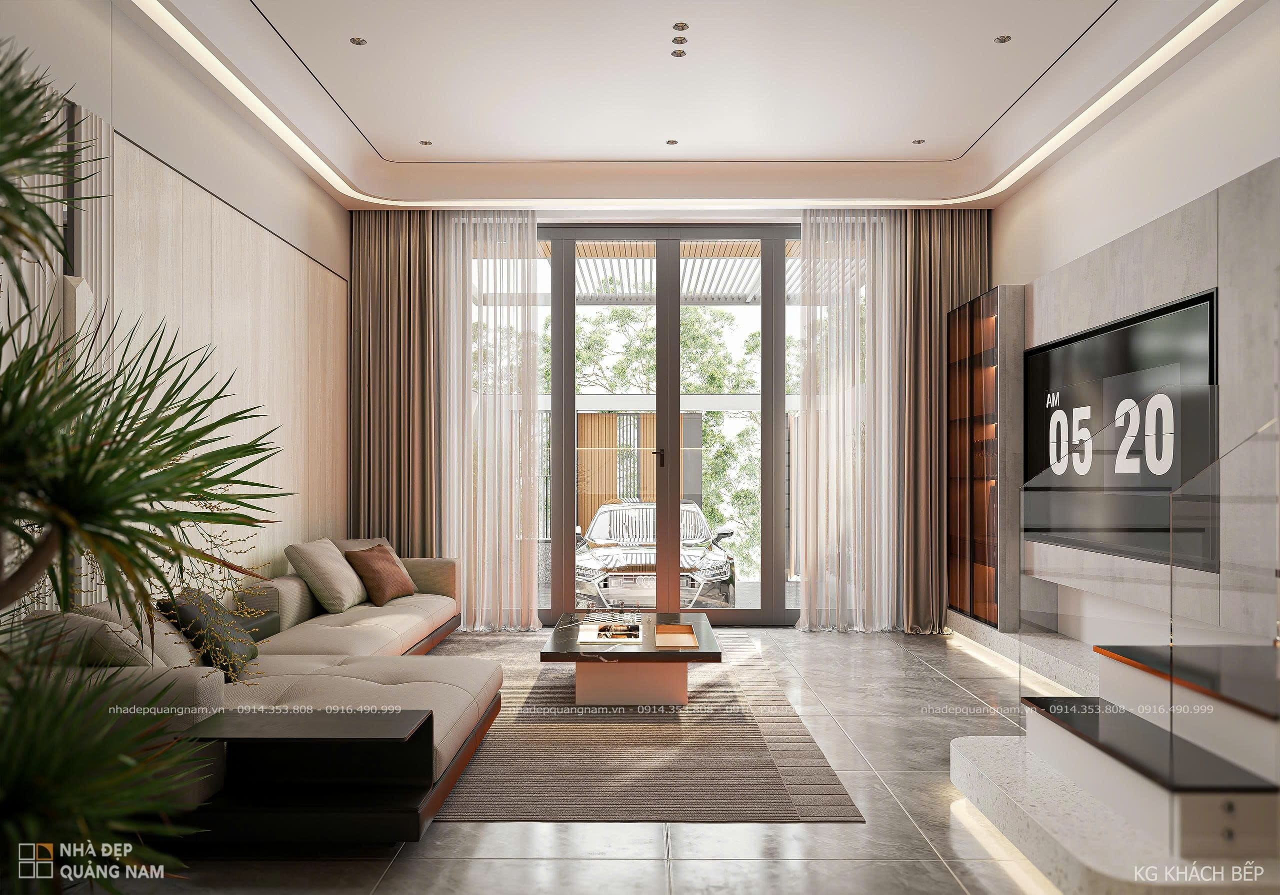 Nhà phố hiện đại 2 tầng 5x20m cùng khoảng lặng thiên nhiên