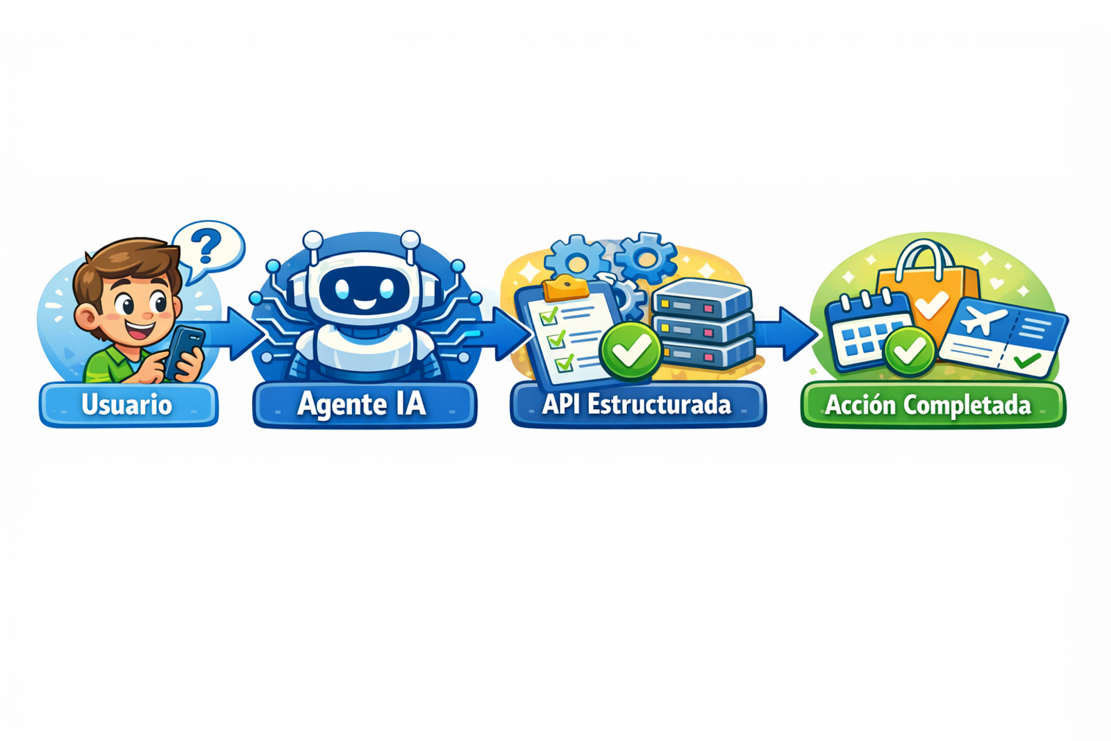 flujo agentes IA WebMCP SEO con inteligencia artificial