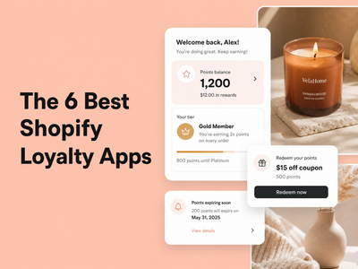 Minimalist landscape with "The 6 Best Shopify Loyalty Apps with Real Points Expiry Control" text overlaid in sky, introducing