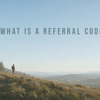 What Is a Referral Code & How Does It Drive Ecommerce Sales?: a minimalist cinematic landscape with the title in the sky