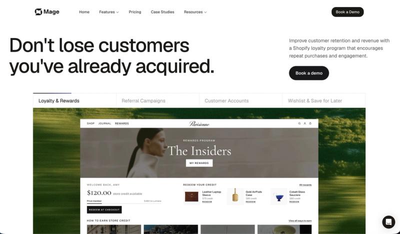 Mage Loyalty homepage