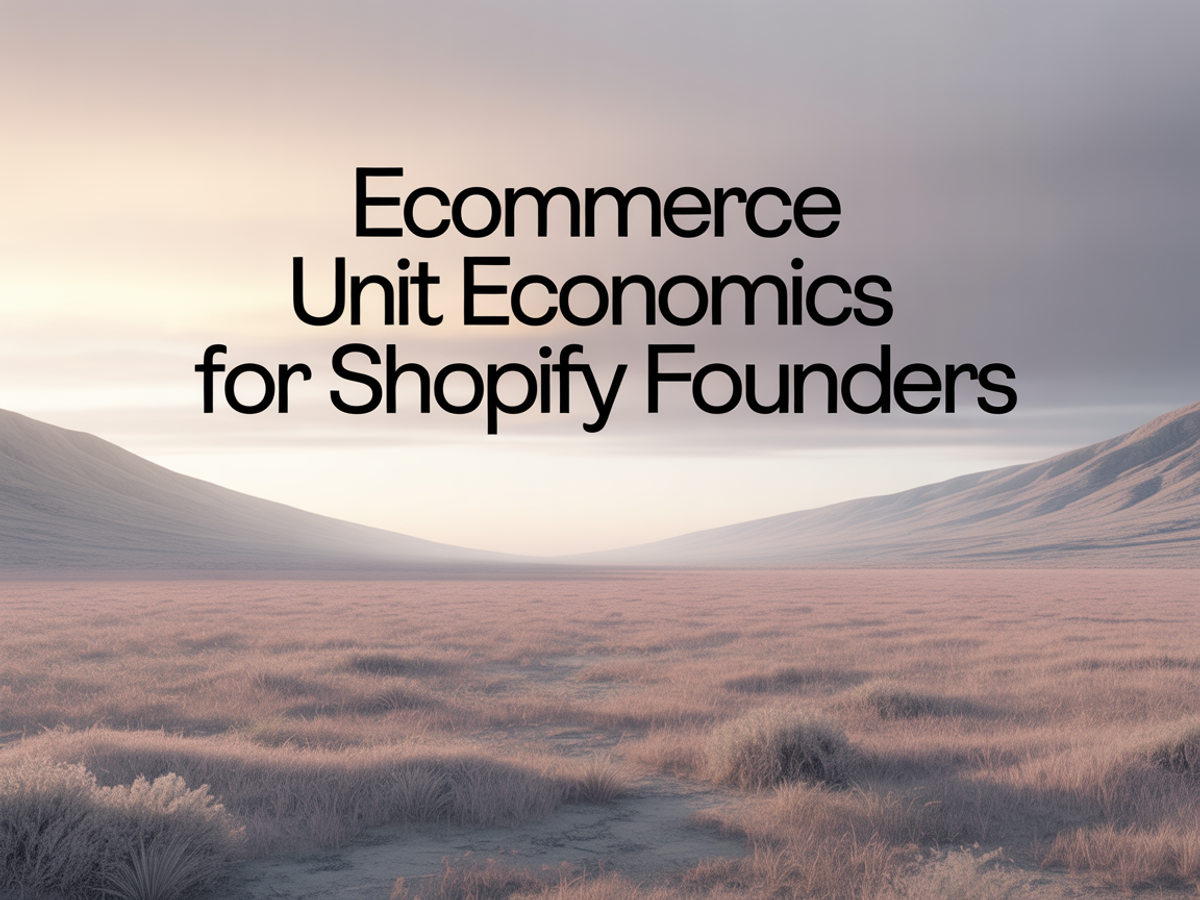 Ecommerce Unit Economics Explained: What Every Shopify Founder Should Track