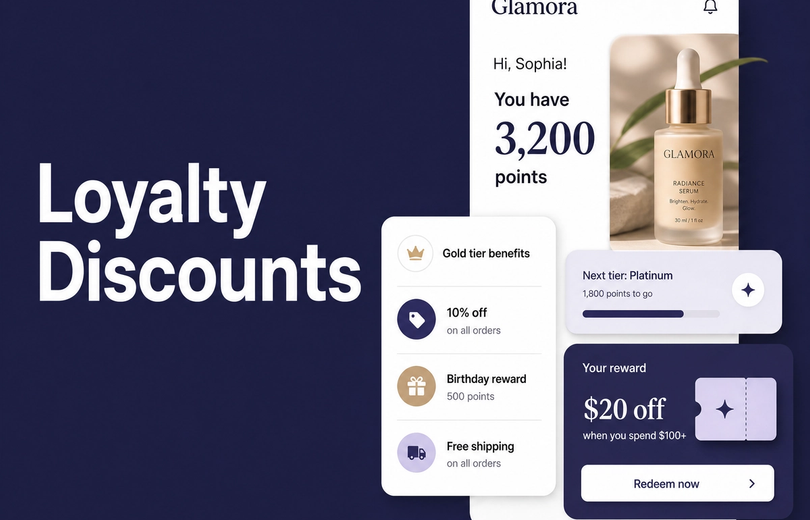 Loyalty Discounts: How They Work + Examples to Boost Sales: a minimalist cinematic landscape with the title in the sky