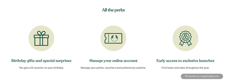 All the perks on the Love Your Body Club page: birthday gifts and special surprises, manage your online account, and early access to exclusive launches