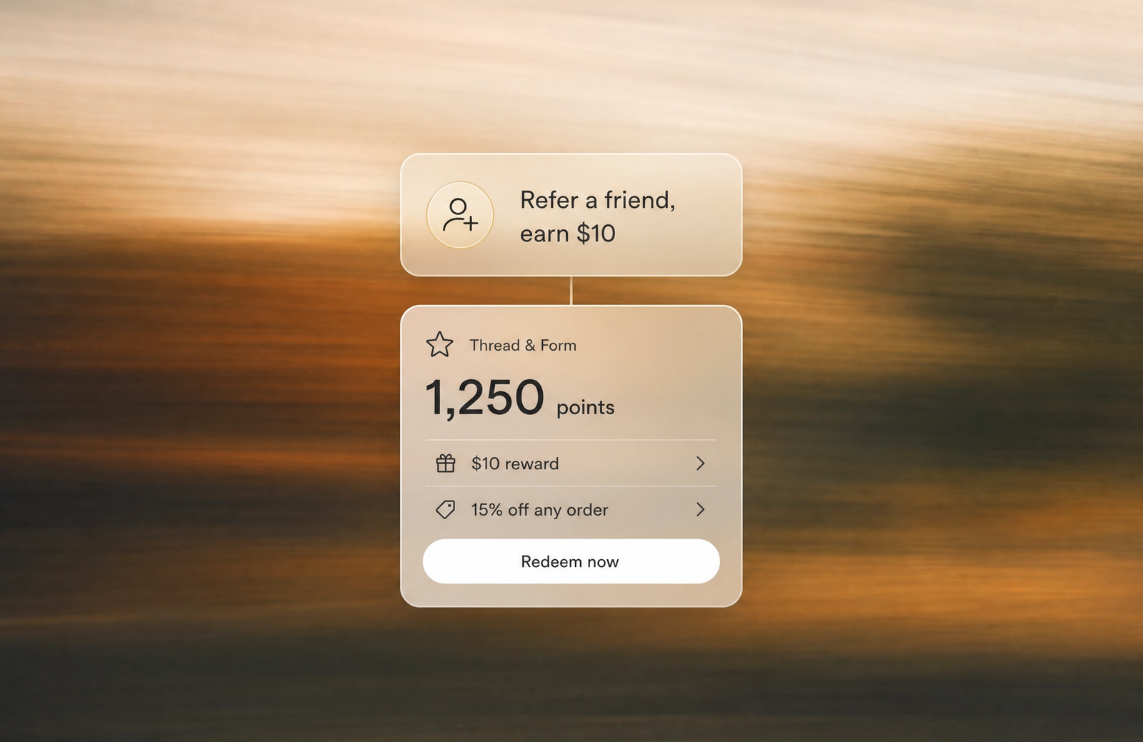 Minimalist landscape with "Loyalty Strategy for Shopify Eyewear and Sunglass Brands" text overlaid in sky, illustrating guide