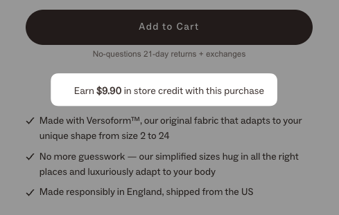 cashback on purchase example