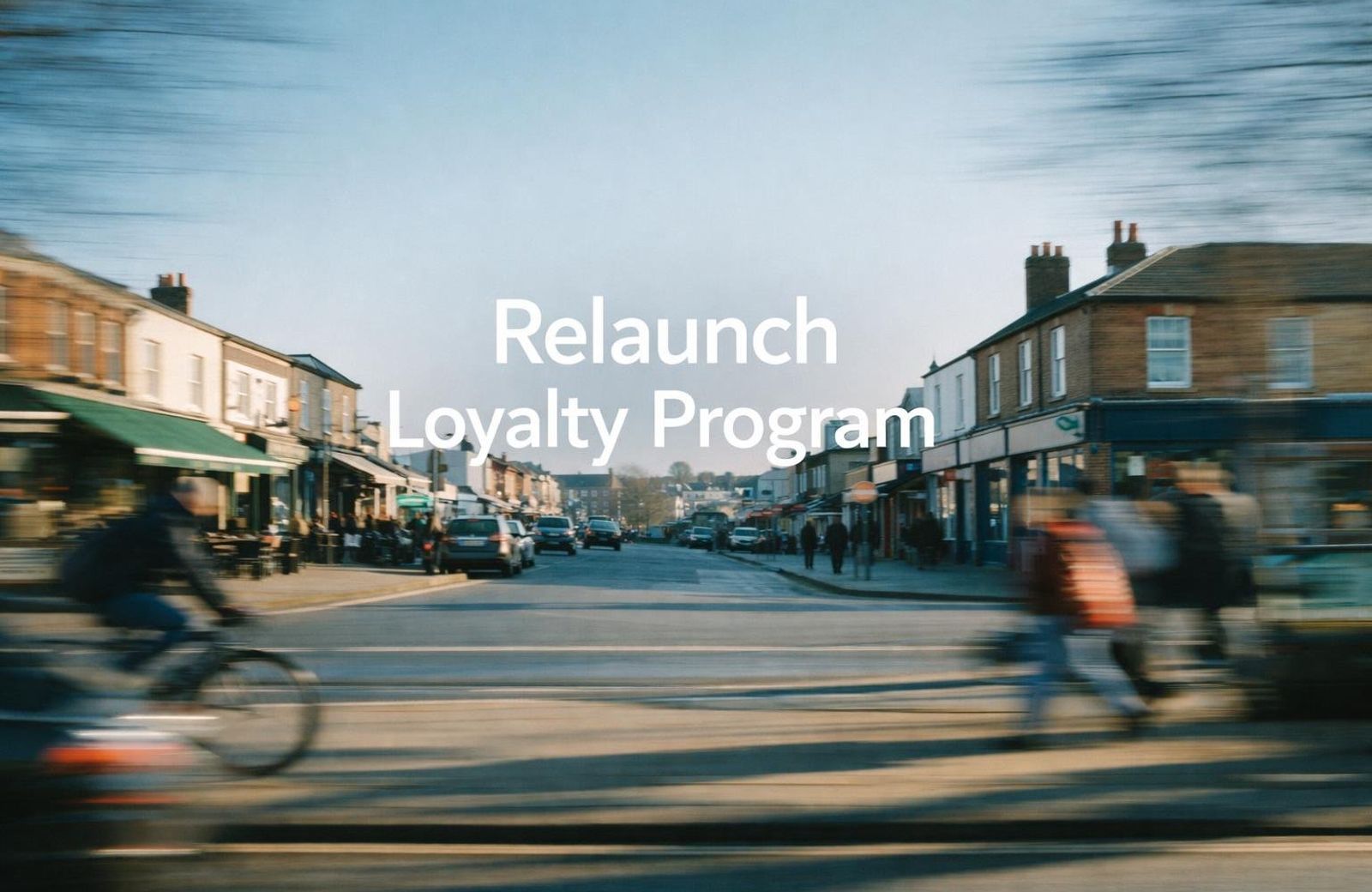 White text reading “Relaunch Loyalty Program” over a soft gradient background.