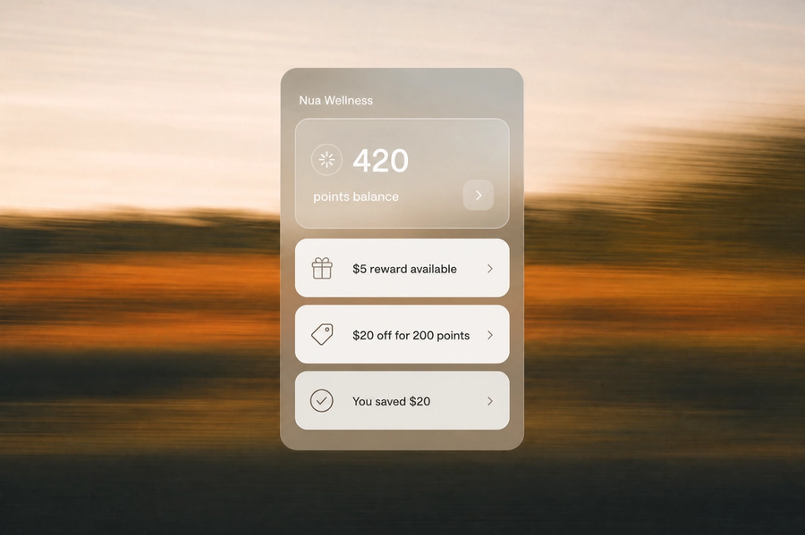 Minimalist landscape with "Average Repeat Purchase Rate: Shopify Coffee" text in the sky, representing benchmark data visuali