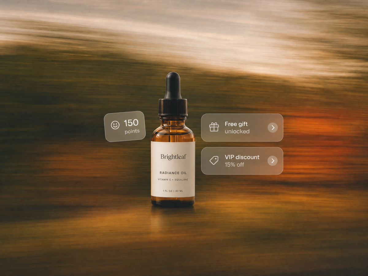 Minimalist landscape with article title "Designing a Loyalty Program for a Seasonal Shopify Business" displayed in the sky as