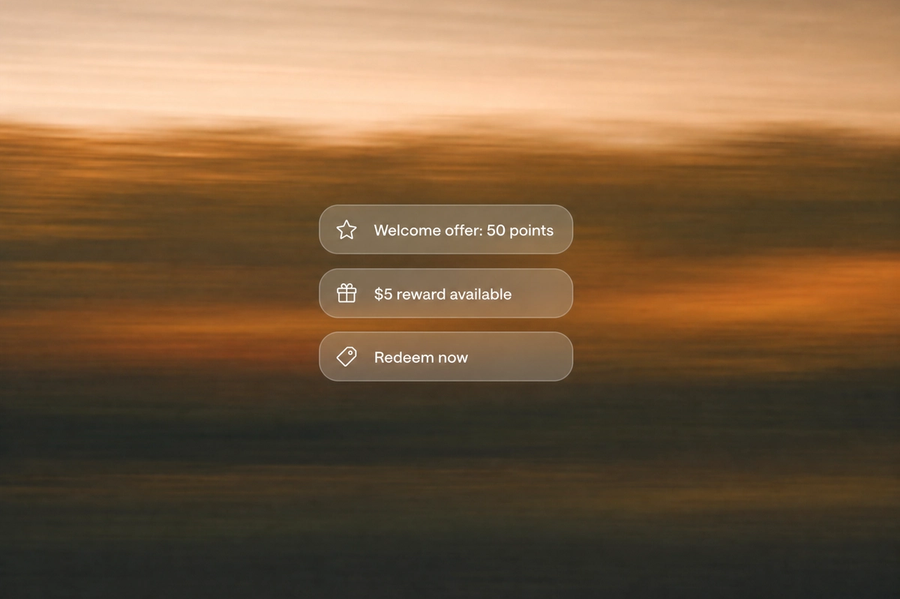 Minimalist landscape with article title "The Real Math Behind Loyalty Program ROI for Shopify Brands" displayed in the sky as