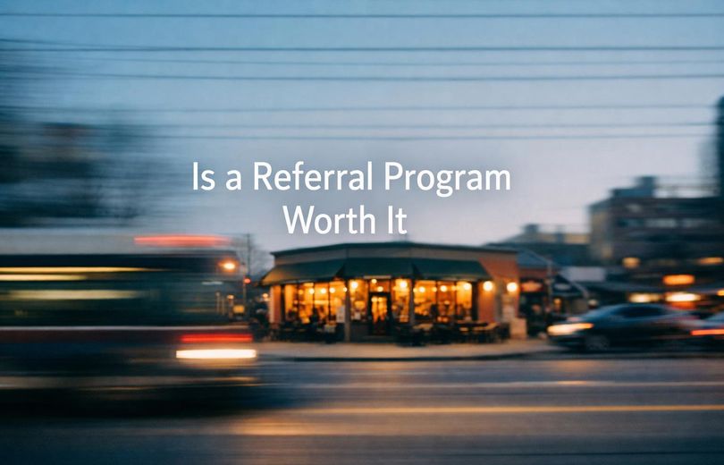 White text reading “Is a Referral Program Worth It” over a soft gradient background.