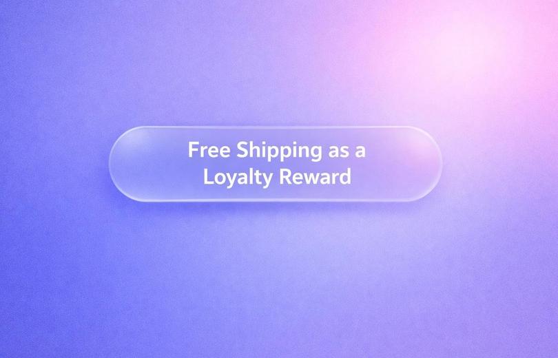Blog hero image displaying the title “Free Shipping as a Loyalty Reward” in white text over a soft gradient background.