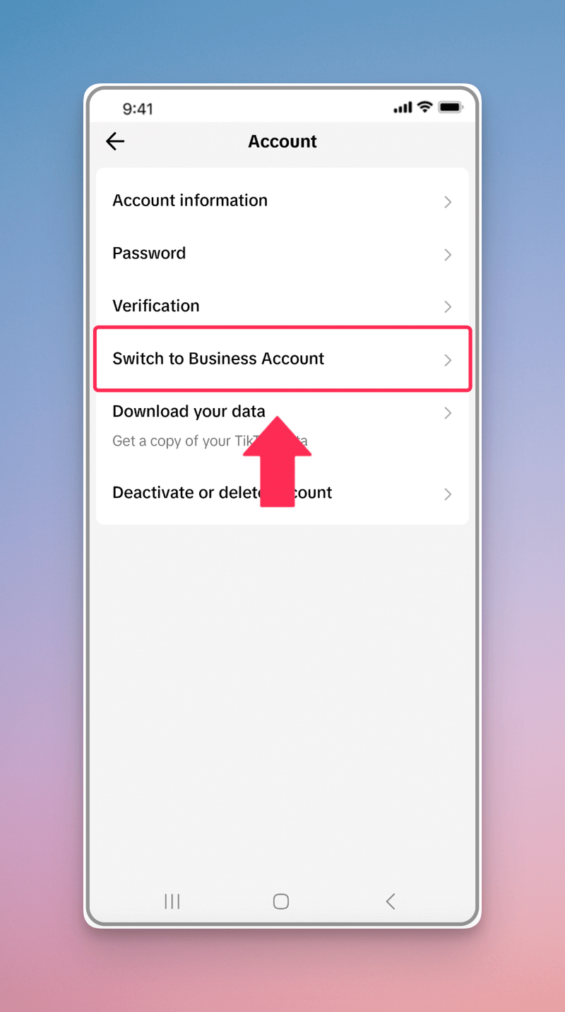Tiktok Switch to Business account