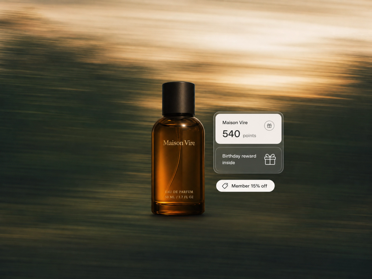 Minimalist landscape with "How to Launch a Loyalty Program for a Shopify Footwear Brand" text overlaid in sky, representing a
